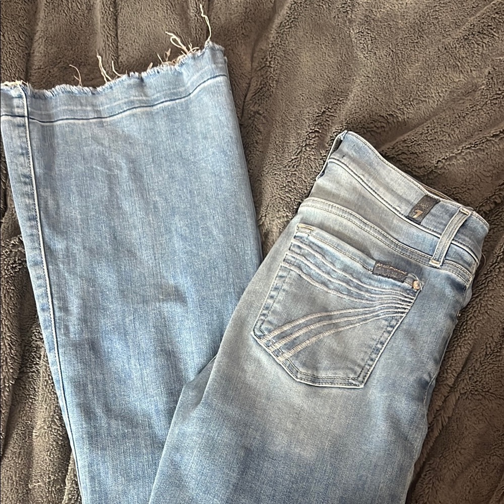 7 For All Mankind Light Wash Straight Leg Jeans